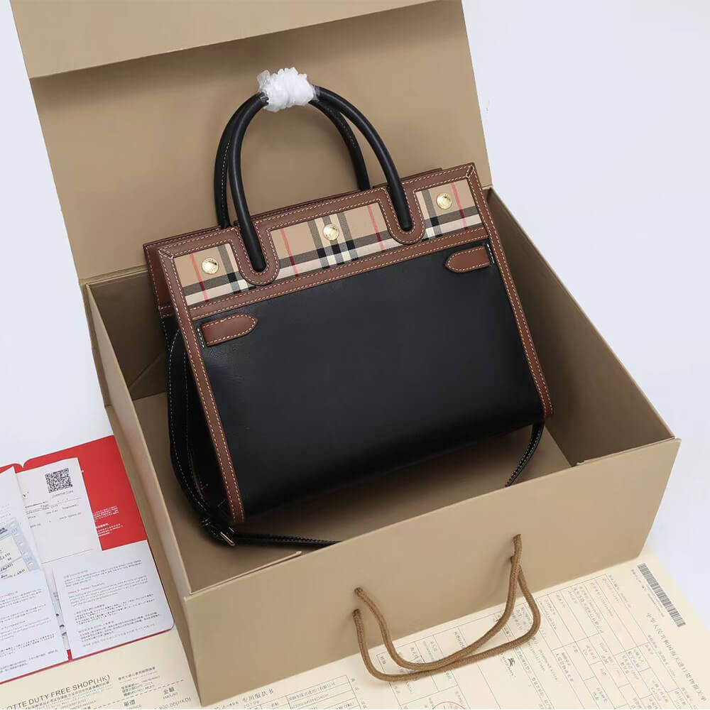 Small Vintage Check Two Handle Title Bag